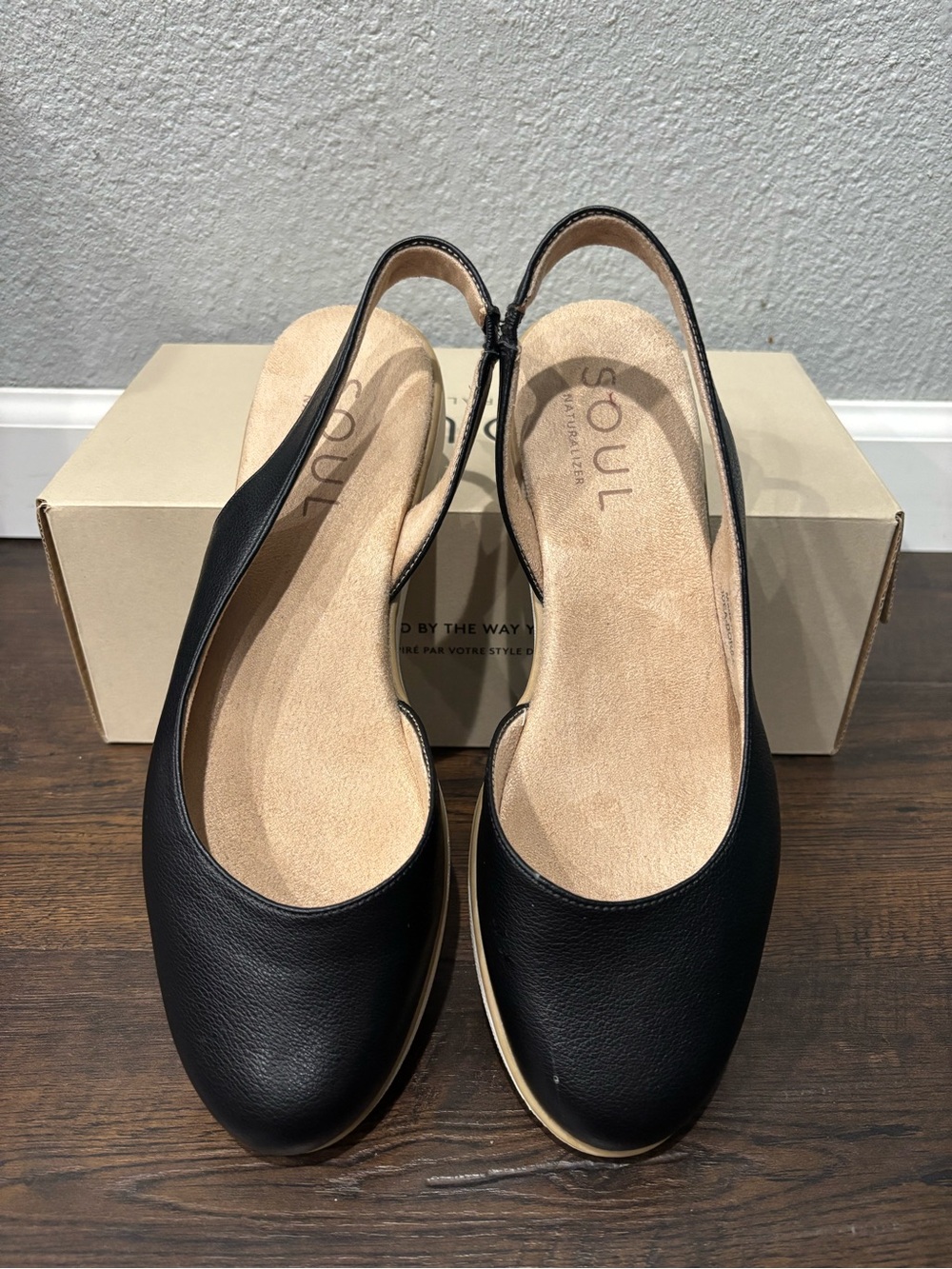 Naturalizer Black Slingback Flats